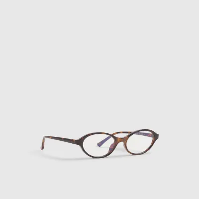 Tortoiseshell Blue Light Oval Glasses