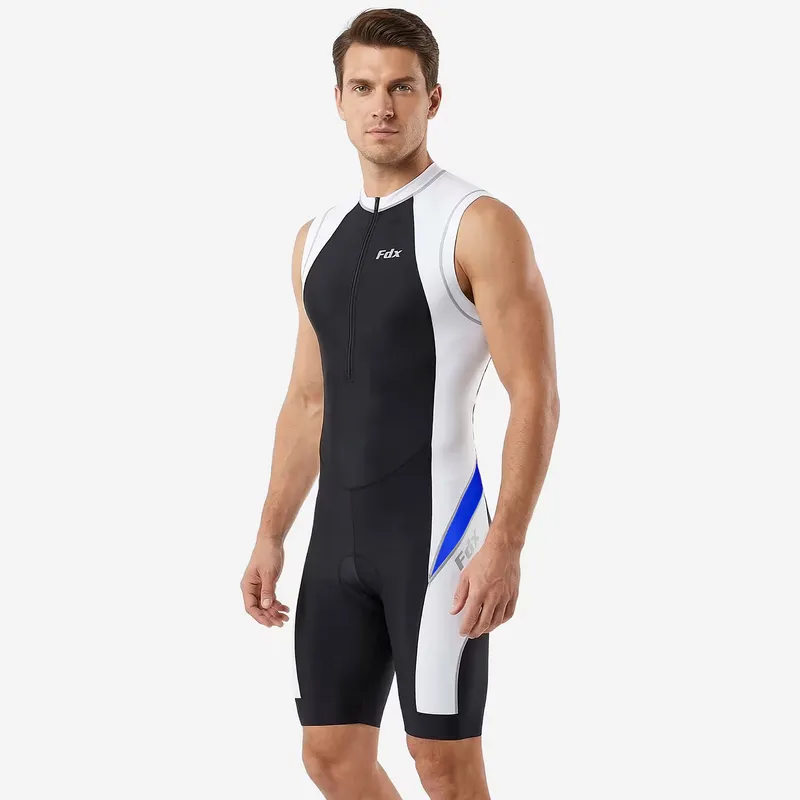 FDX Zion Men’s Tri Suit Quick-Dry Padded Triathlon Skinsuit for Swim Bike Run