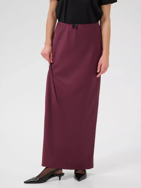 KAFFE Hill Maxi Skirt, Windsor Wine