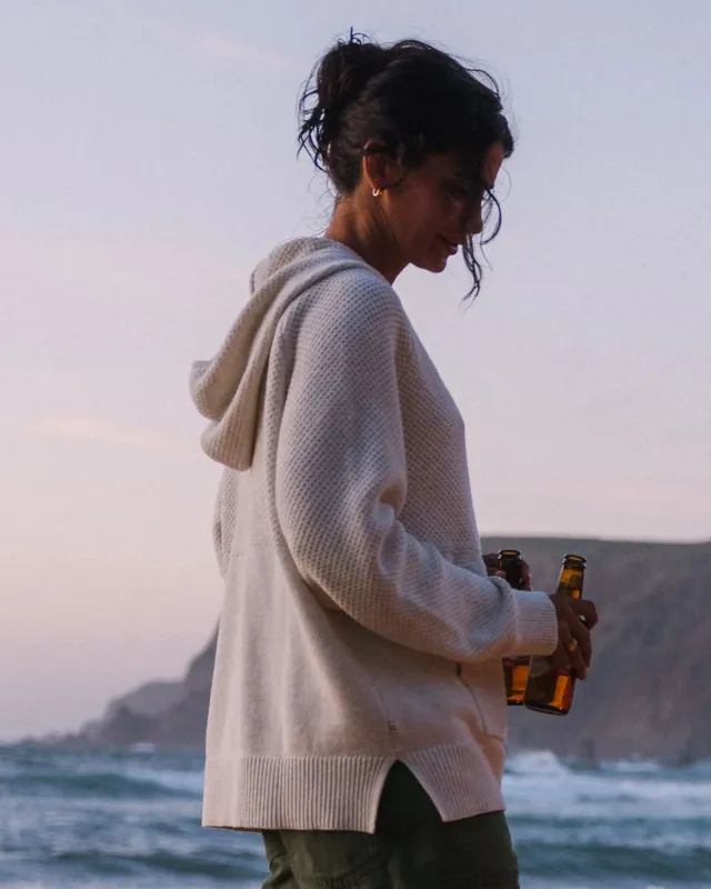 Passenger Clothing Cove Cotton Knitted Hoodie - Off White