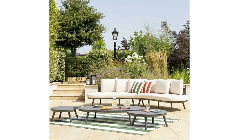 Habitat Santorini 6 Seater Rattan Effect Garden Sofa Set