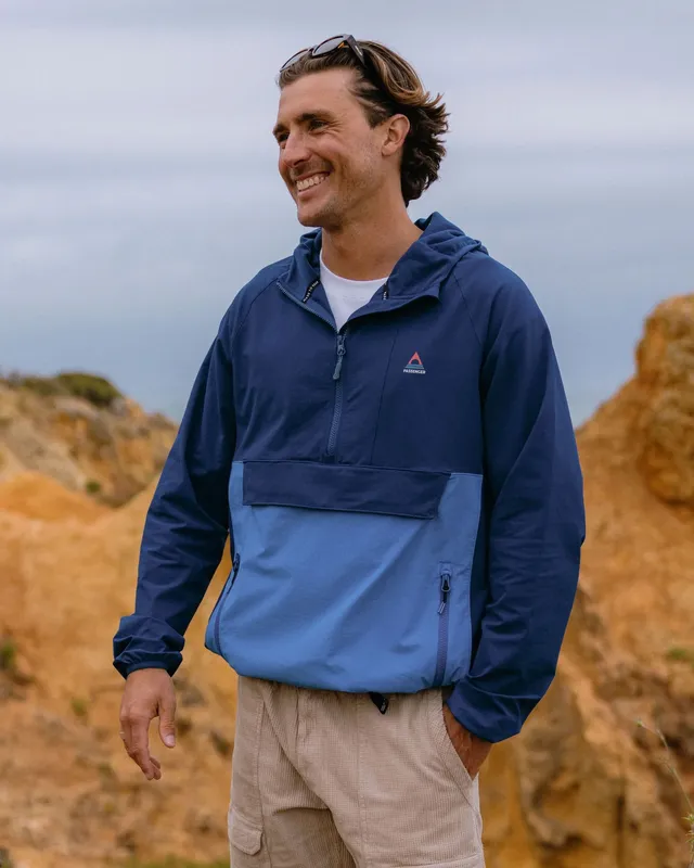 Passenger Clothing Roamer Light Softshell Anorak - Blue Navy/Marine Blue