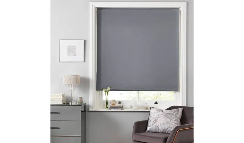 Argos Home Shimmer Blackout Grey Roller Blind