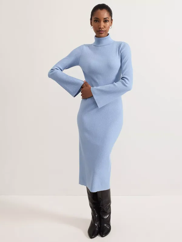 Phase Eight Kylie Knit Dress, Pale Blue