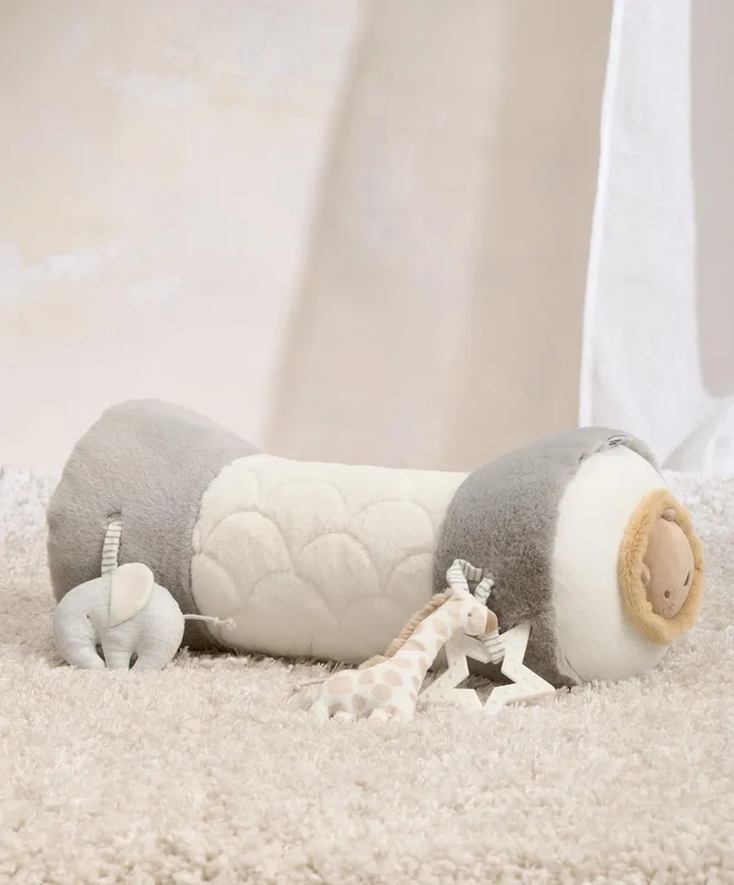 Mamas & Papas Tummy Time Roll - Welcome to the World Elephant Grey