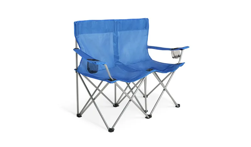 Pro Action Double Steel Folding Camping Chair - Blue