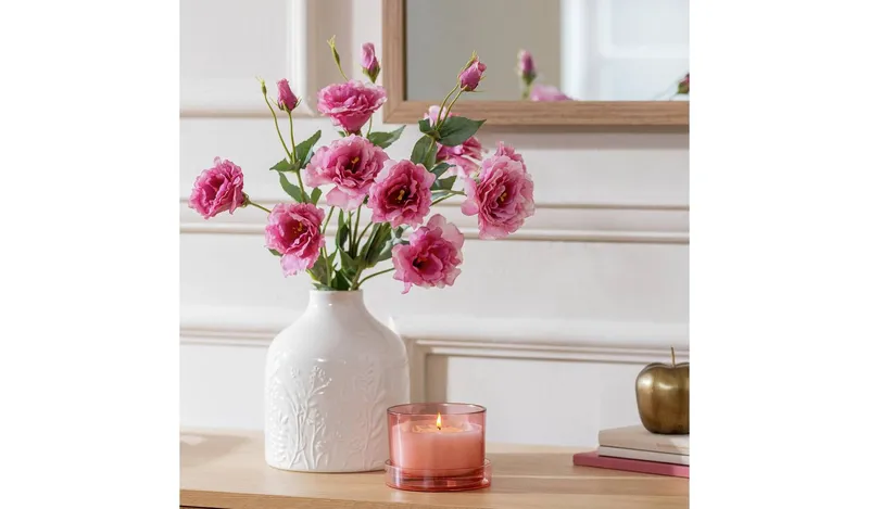 Argos Home Artificial Pink Eustoma Stems 3 Pack - 54cm