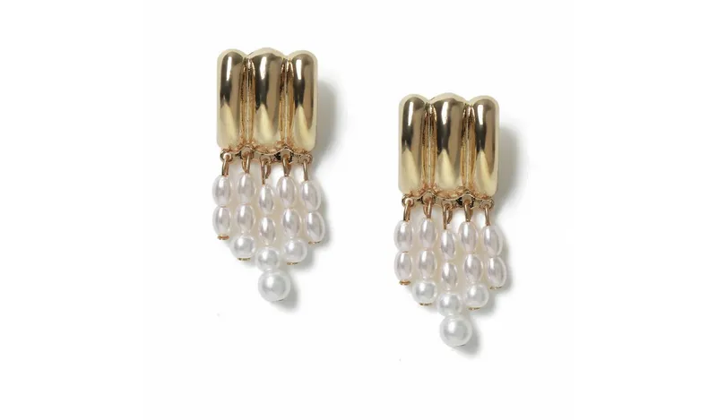 Freedom Gold Tone Pearl Waterfall Drop Earrings