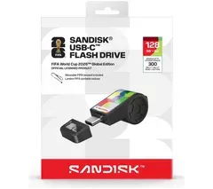 SANDISK FIFA World Cup 2026 USB‑C Flash Drive - 128 GB, Black