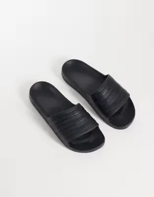 adidas Training Adilette Aqua slides in black