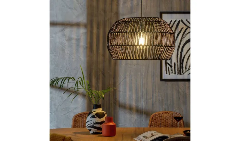 Argos Home Black Paper Rope Easy Fit Lampshade - 55cm