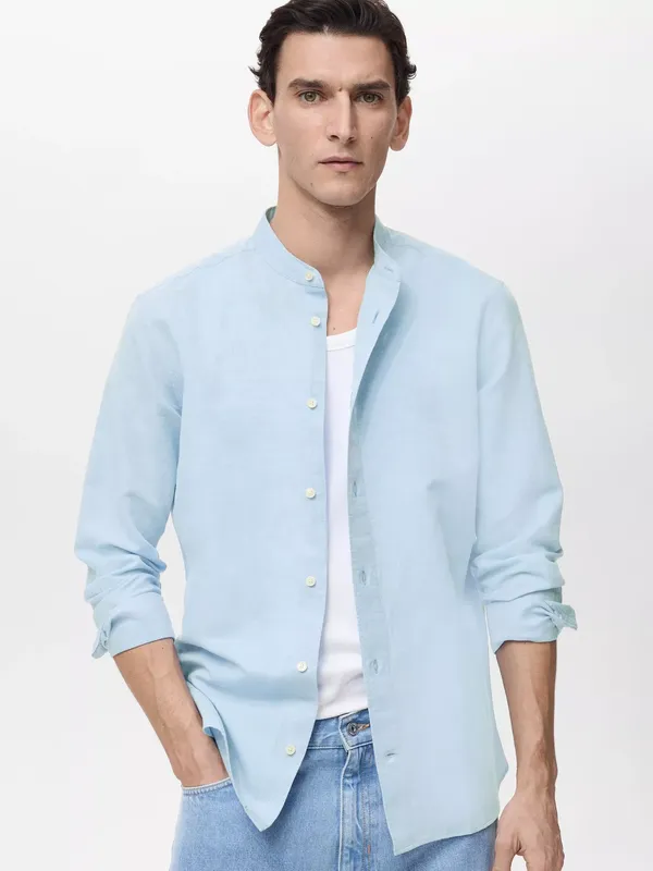 Mango Chennai Linen Blend Regular Fit Shirt