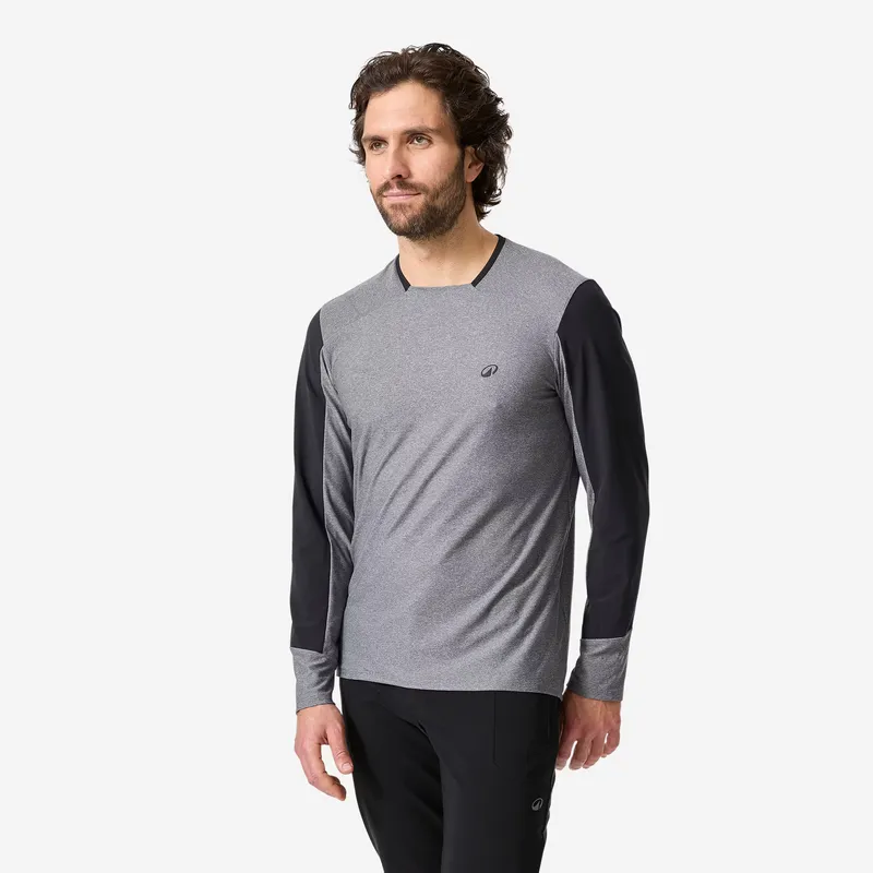 ROCKRIDER Long-Sleeved Mountain Biking Jersey EXPL 100 - Grey