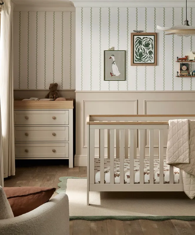 Mamas & Papas Wedmore 2 Piece Cotbed Set With Dresser Changer - Cashmere/Oak