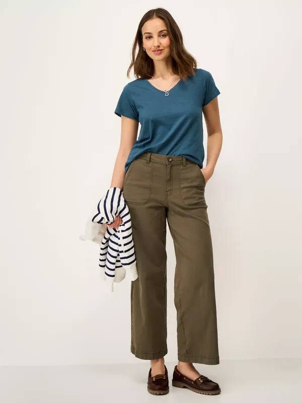Crew Clothing Perfect V-Neck Slub T-Shirt