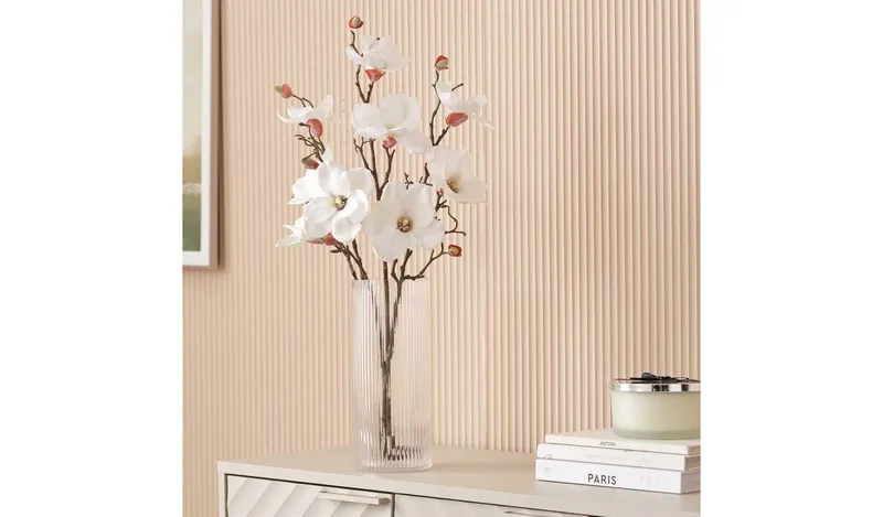 Argos Home Artificial White Magnolia Stems 3 Pack - 70cm