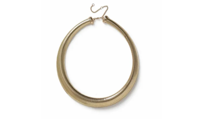 Freedom Gold Tone Torque Choker Necklace