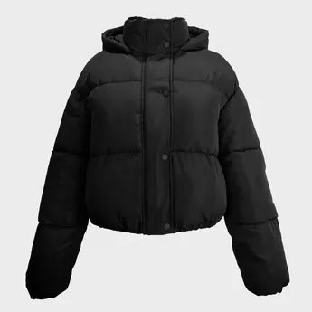 Jack Wills Women's Ritcher Water Resistant Wind Resistant Hooded Short Puffer Jacket