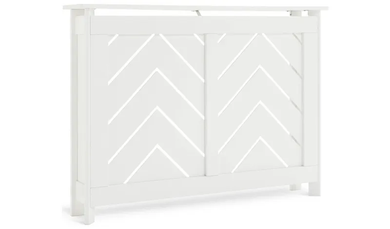 Habitat Chevron Small Radiator Cover - White