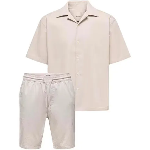 Only and Sons Mens Resort Shirt and Shorts Set