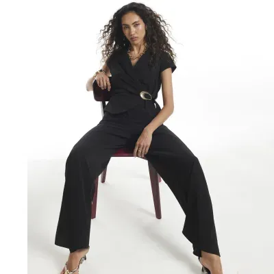 Black Buckle Jumpsuit