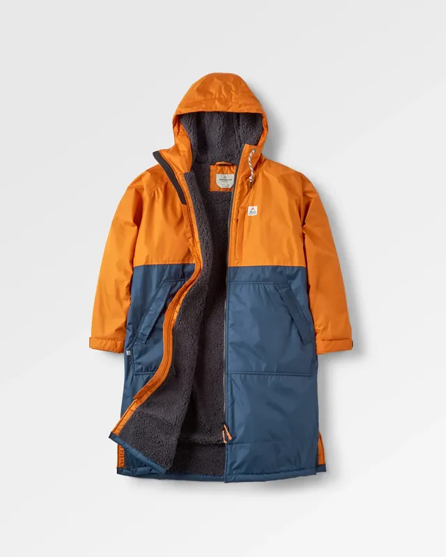 Passenger Clothing Waves Sherpa Lined Changing Robe - Sunrise Orange/Rich Navy