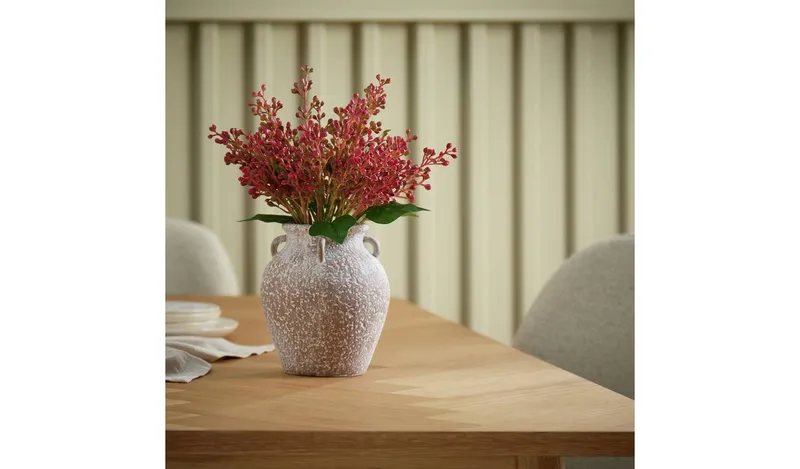 Argos Home Artificial Red Berry in Resin Vase - 28cm