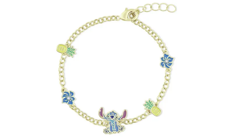 Disney Gold Plated Lilo and Stitch Bracelet
