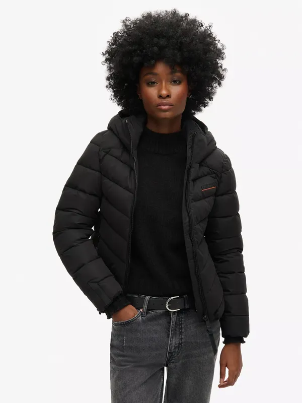 Superdry Microfibre Padded Jacket , Black