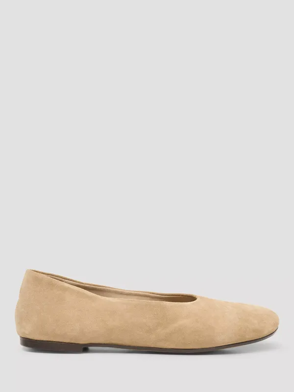 HUSH Bertie Suede Round Toe Ballerina Pumps