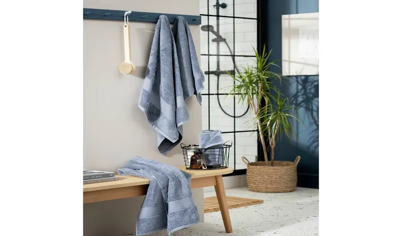 Habitat Egyptian Cotton Hand Towel - Rustic Blue