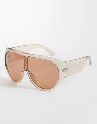 oversized aviator with wide temple in tonal pink