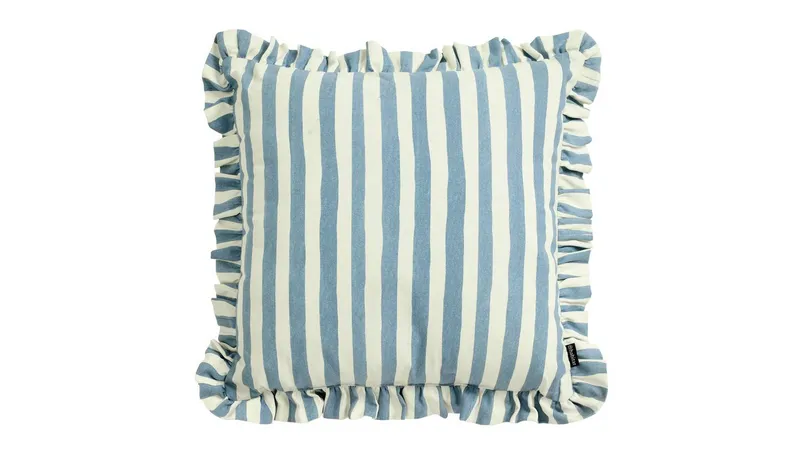 Argos Home Blue Striped Outdoor Cushion with Frill