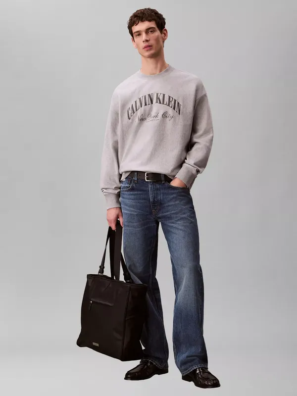 Calvin Klein Cotton Rich Zip-Through Sweatshirt, Heroic Grey Heather