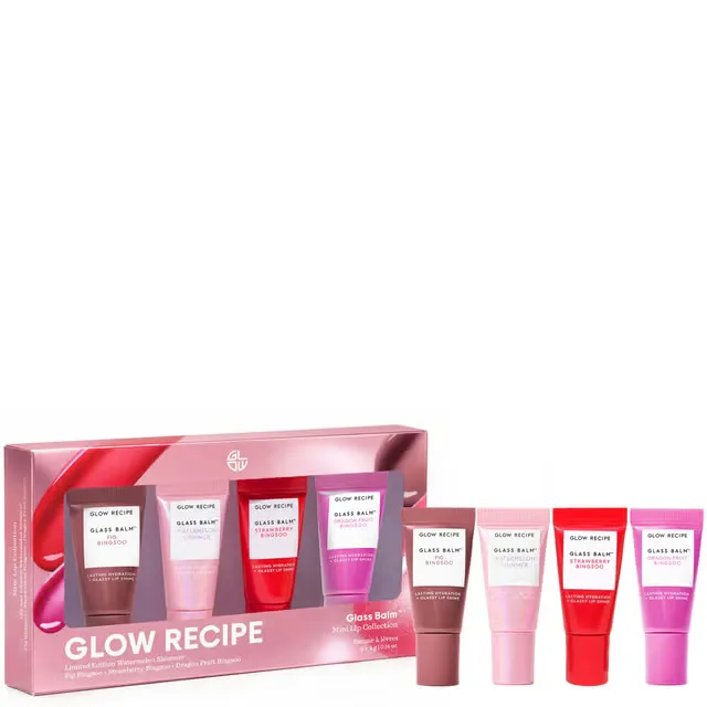 Glow Recipe Glass Balm Mini Lip Collection Gift Set for 12-HR Hydration & Shine