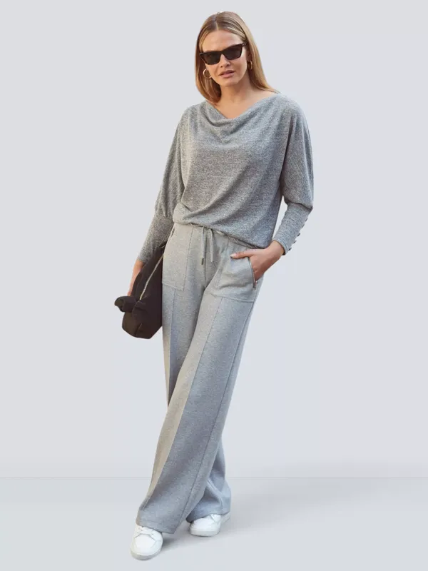 Sosandar Wide Leg Zip Pocket Trousers