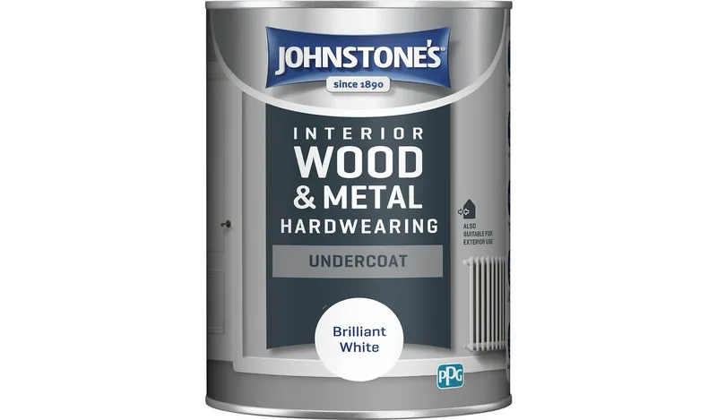 Johnstones Hardwearing Undercoat Paint 1.25L Brilliant White