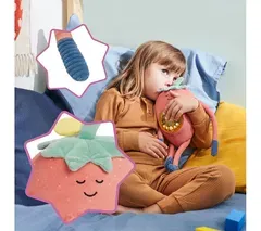 BADABULLE Barnaby Strawberry Plush Projector Nightlight - Pink