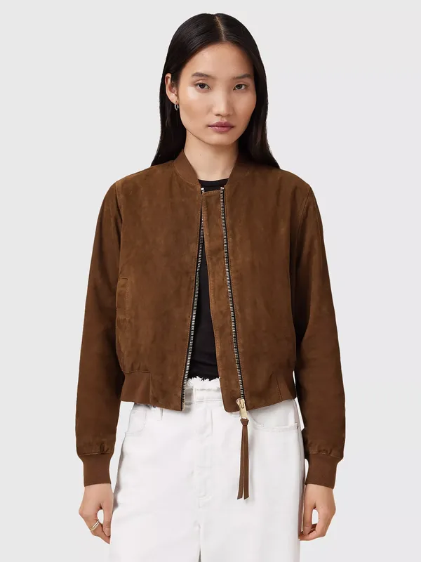 AllSaints Orten Suede Bomber Jacket