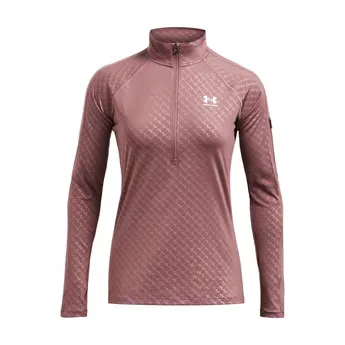 Under Armour Women's Emboss 1/2 Zip Slim-Fit Tracksuit Top