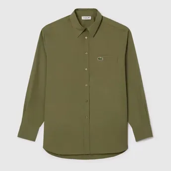 Lacoste Women's Cotton Poplin Oversized-Fit Blouse