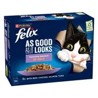 48 x 85g Felix Wet Cat Food - 3 + 1 Free! *