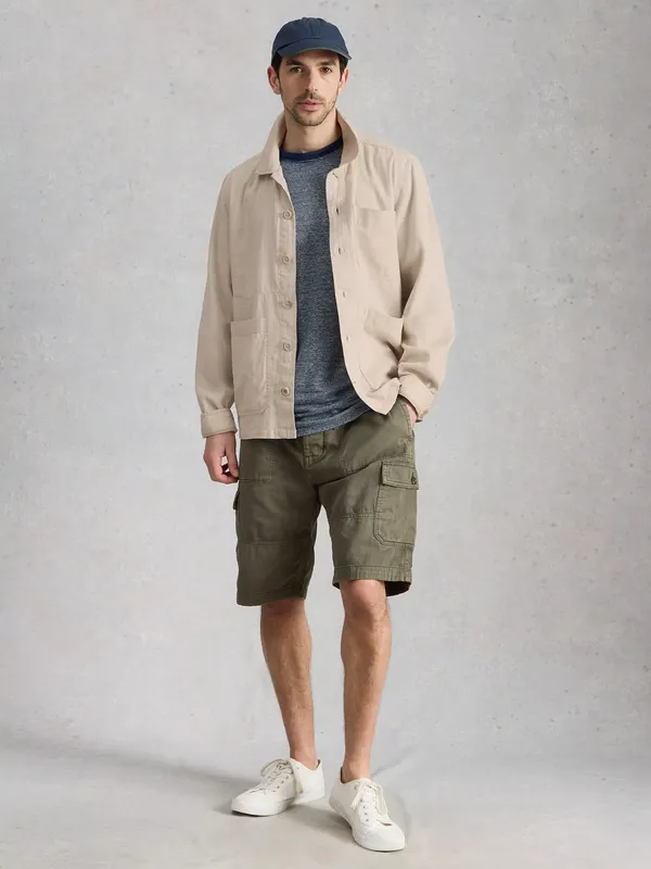 White Stuff Westgate Linen Blend Utility Jacket, Natural Beige