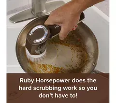 RUBY Horsepower Handheld Portable Rechargeable Power Scrubber - Brown