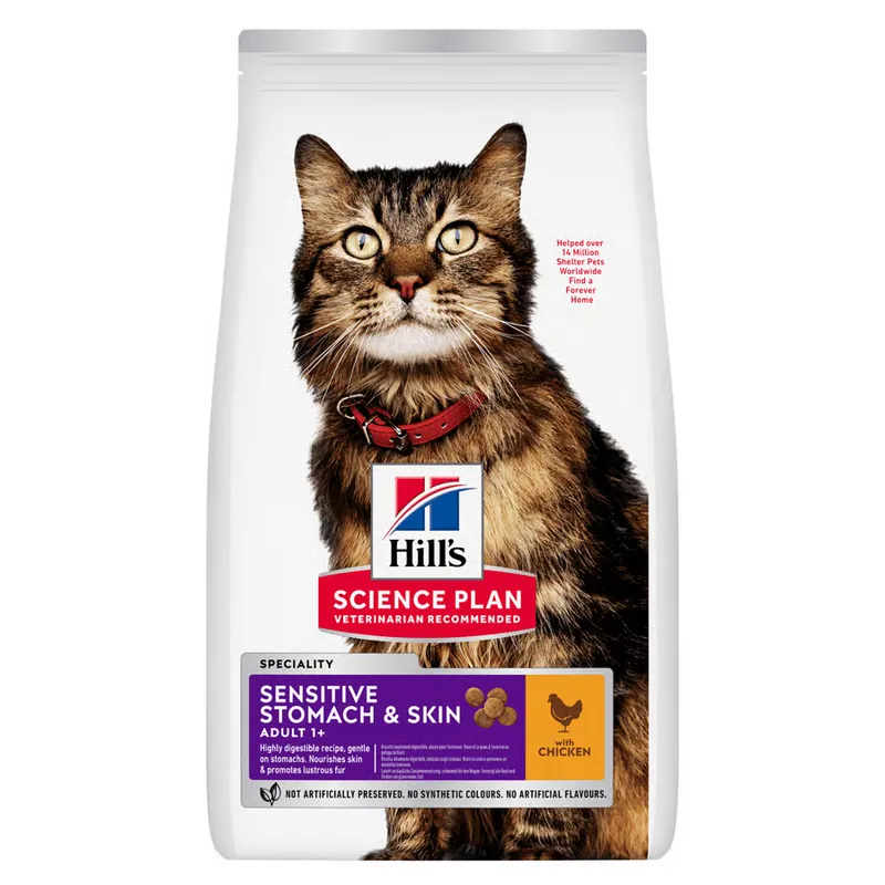 Hill's Science Plan Sensitive Stomach & Skin Adult Dry Cat Food with Chicken 7kg