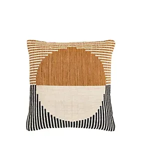 Orange & Black Circle Indoor Cushion (L)45cm (W)45cm