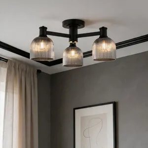 Noah 3 Way Ceiling Light Fitting - Matte Black