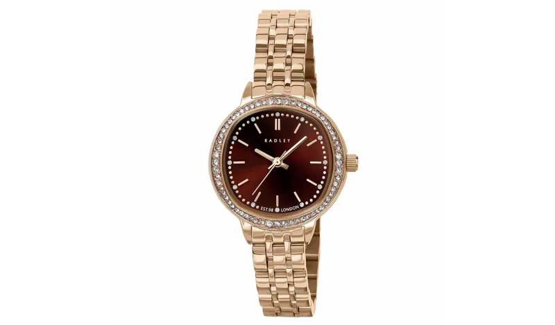 Radley Chocolate Brown Dial Rose Gold Plated Bracelet Watch