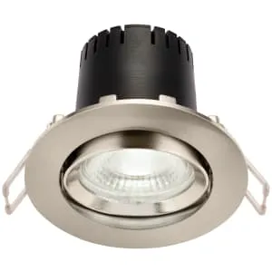 Saxby Integrated LED Adjustable Cool White Satin Nickel Downlight
