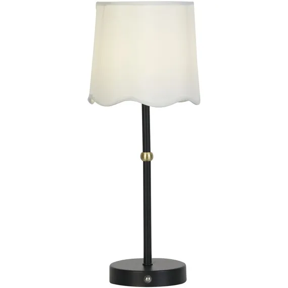 Rechargeable Black Lamp Scallop Shade - Black